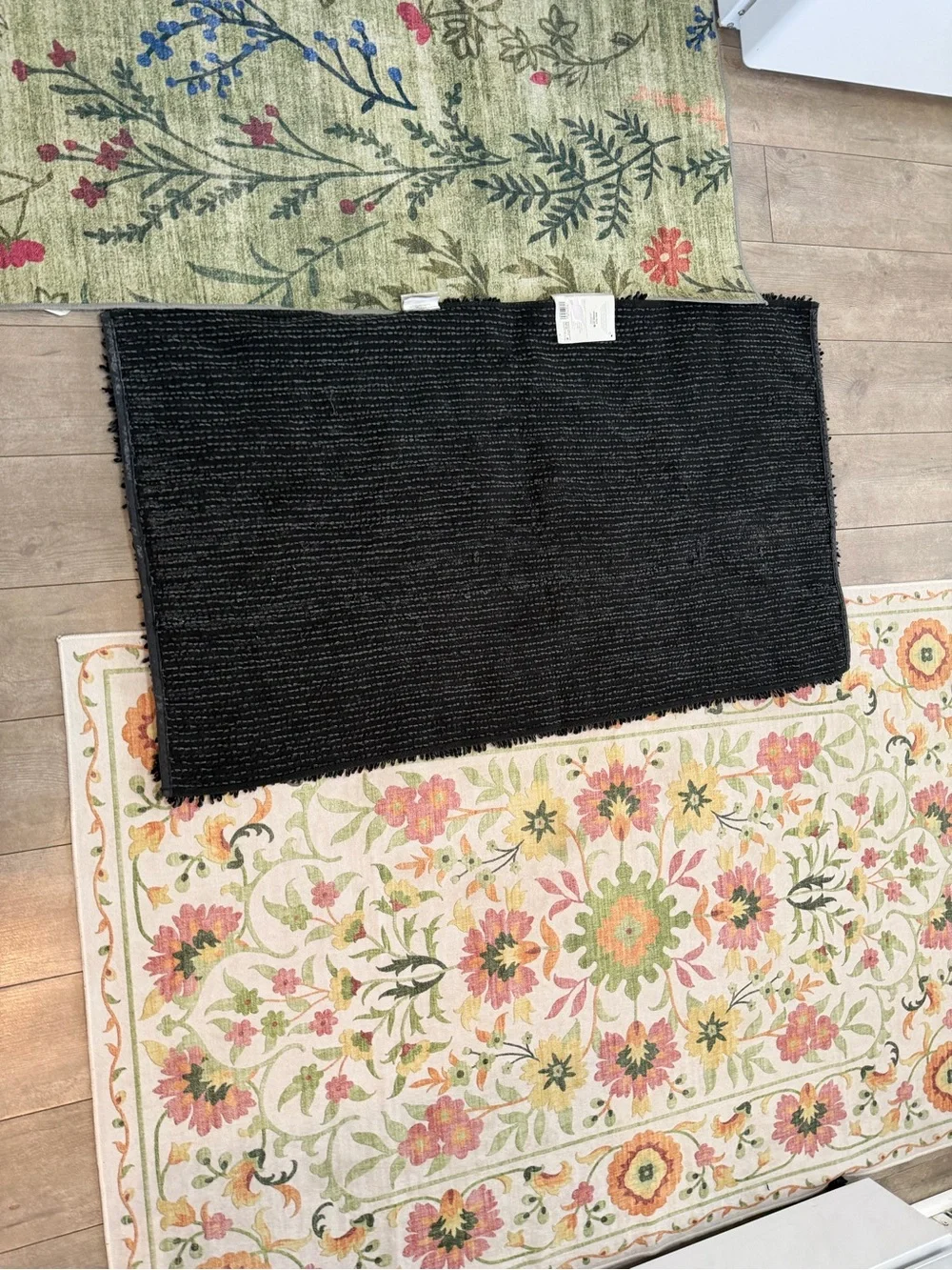 New Casaluna Cotton Looped Bath Rug Black 40x24” Large Bath Rug Melange Machine